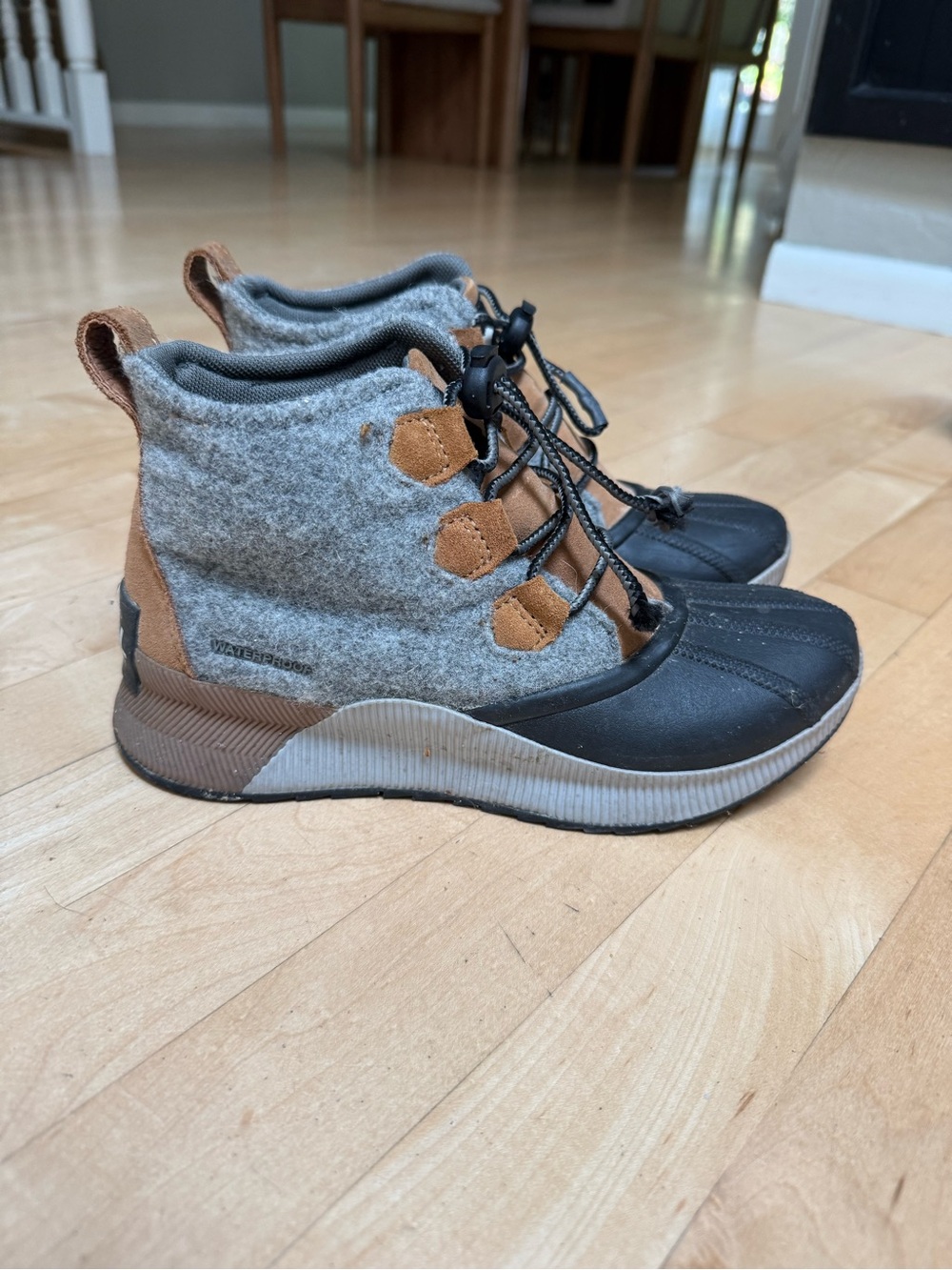 Sorel Kids Gray and Brown Waterproof Winter Boots